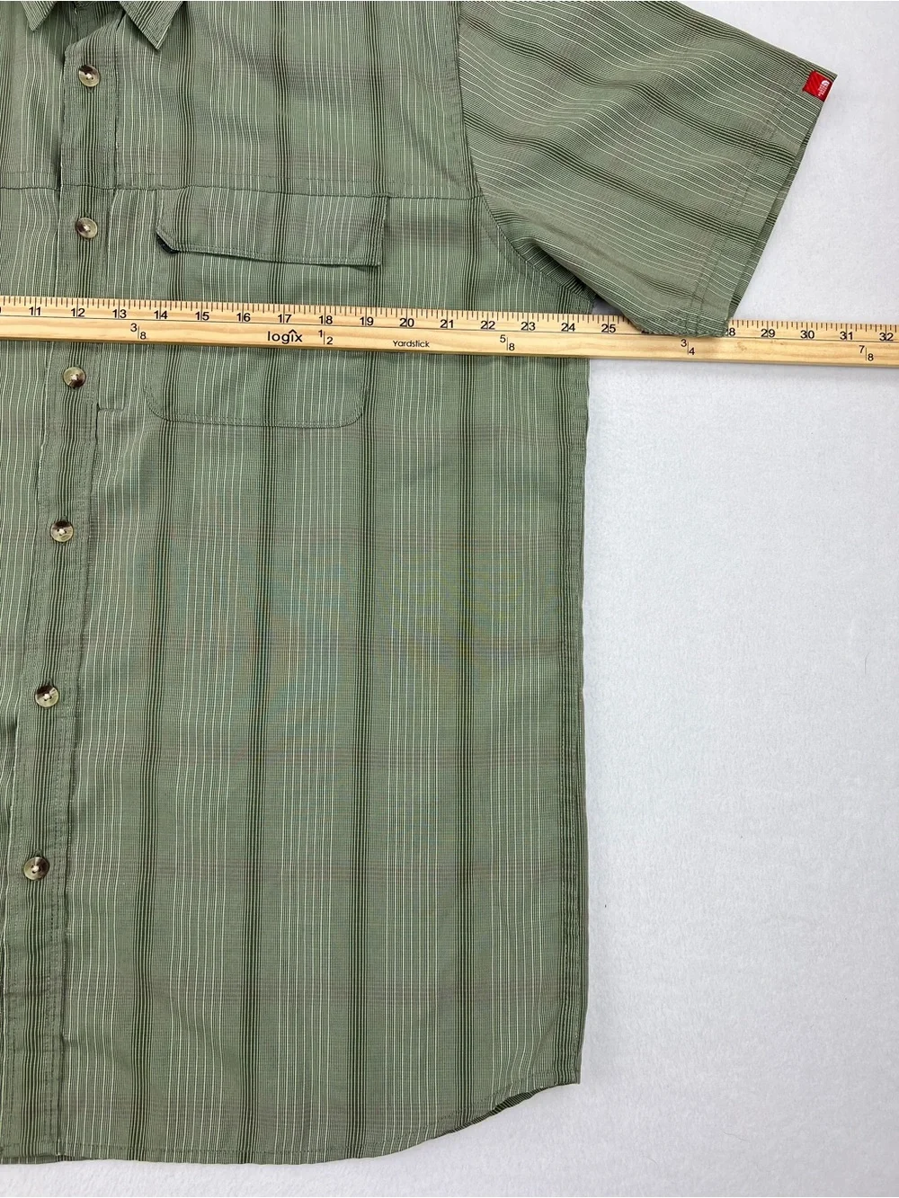 The North Face Mens Sage Green Outdoor Hiking Button Down Shirt Short Sleeve XL